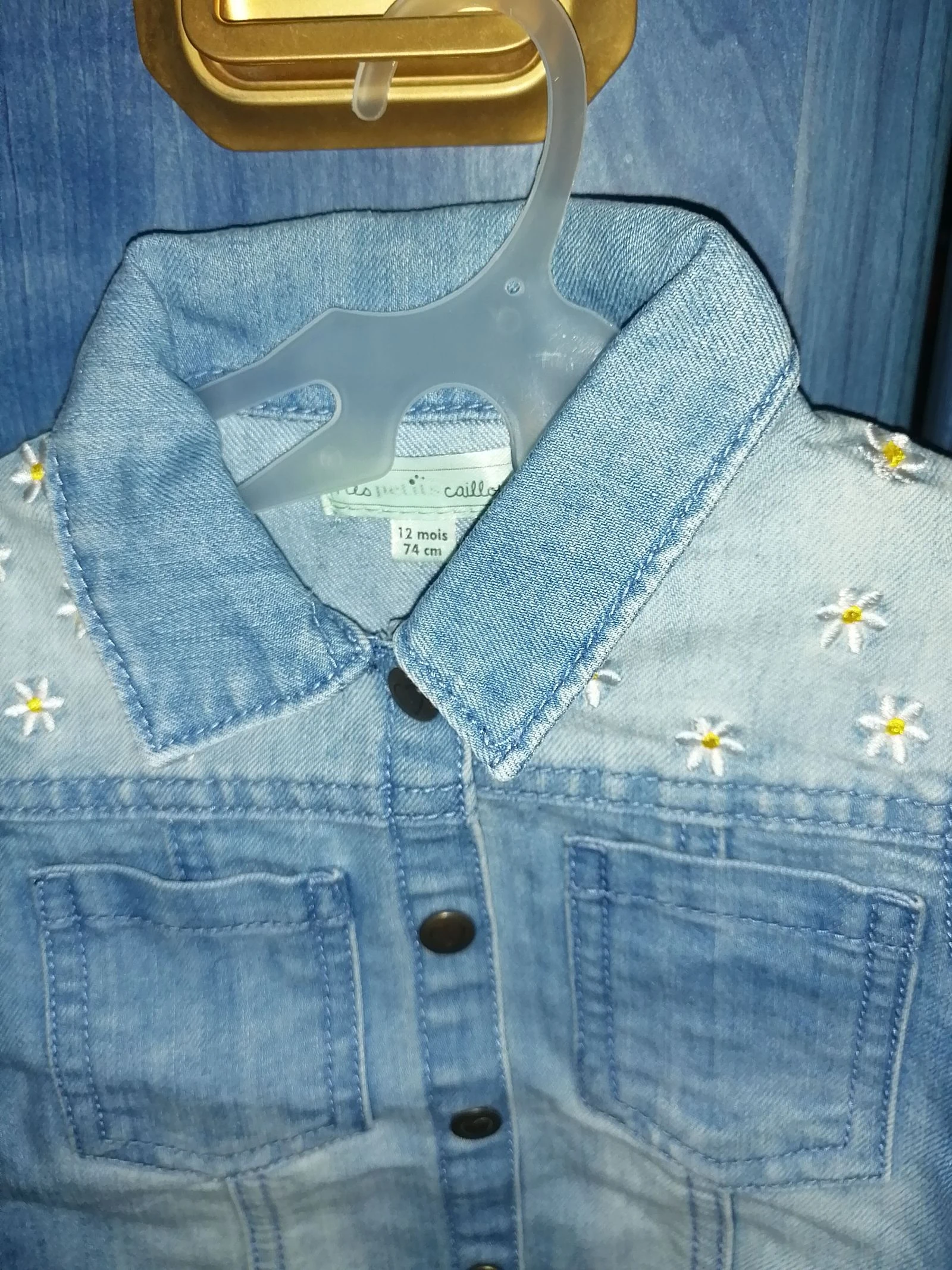 Veste en jeans mes petits cailloux 12 mois fille  – photo 3